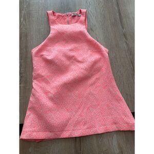 Zara Trafaluc Coral Pink Leopard Jacquard Sleeveless Top XS